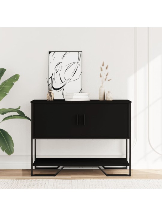 Konsoles galdiņš, melns, 100x35x74,5 cm, inženierijas koks
