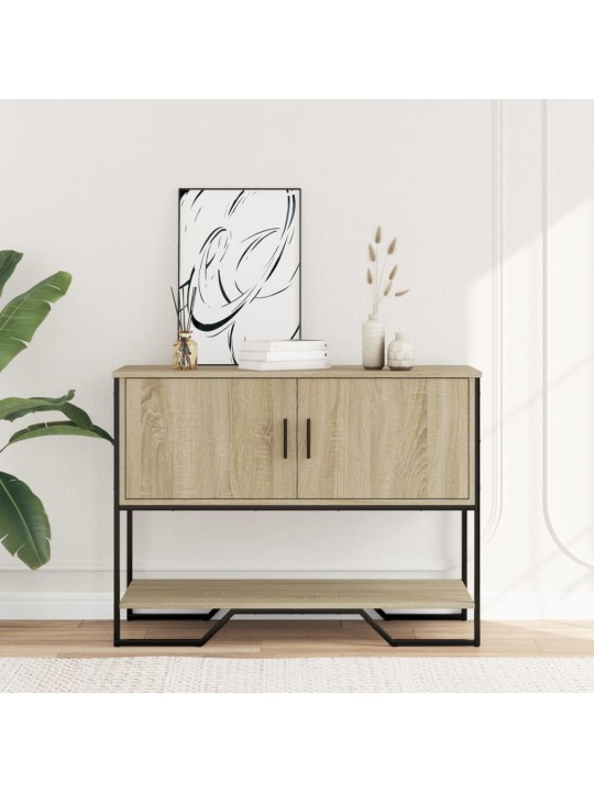 Konsoles galdiņš, koka krāsa, 100x35x74,5 cm, inženierijas koks