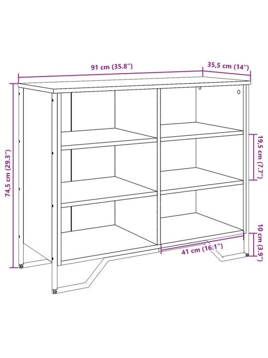 Kumode, melns, 91x35,5x74,5 cm, inženierijas koks