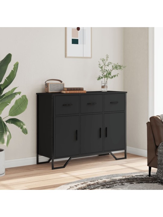Kumode, melns, 97x32,5x74,5 cm, inženierijas koks
