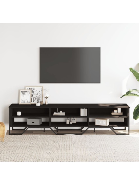 Tv plaukts, melns, 180x34x41 cm, inženierijas koks
