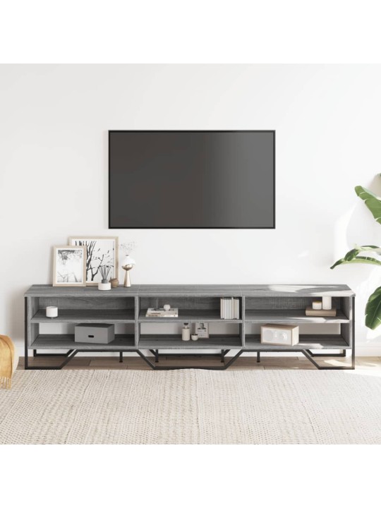 Tv skapītis, pelēka ozolkoka, 180x34x41 cm, inženierijas koks
