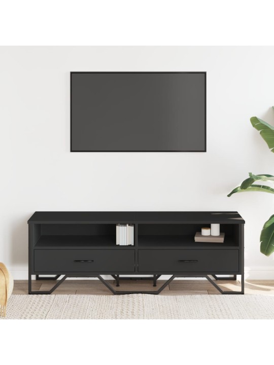 Tv skapītis, melns, 122x34x41 cm, inženierijas koks