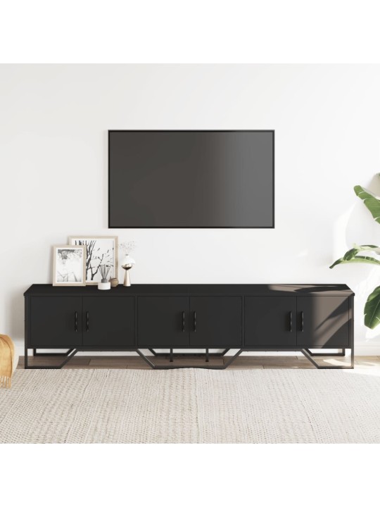 Tv plaukts, melns, 180x34x41 cm, inženierijas koks