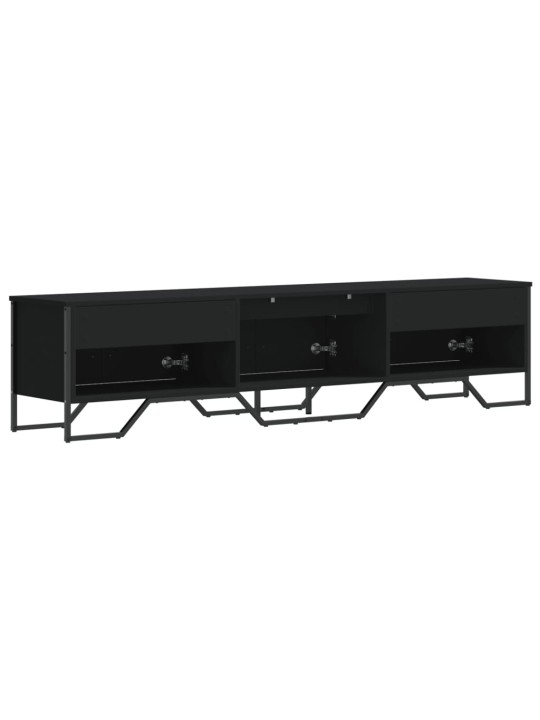 Tv plaukts, melns, 180x34x41 cm, inženierijas koks