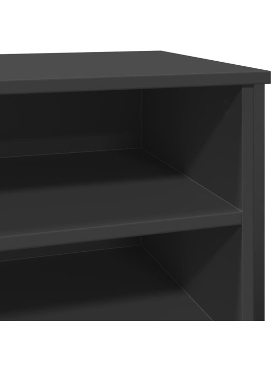 Apavu skapis, melns, 80x38x78 cm, inženierijas koks