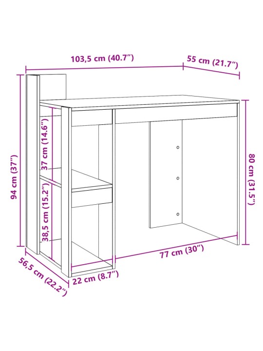 Rakstāmgalds ozolkoka krāsā 103,5x56,5x94 cm inženierijas koks