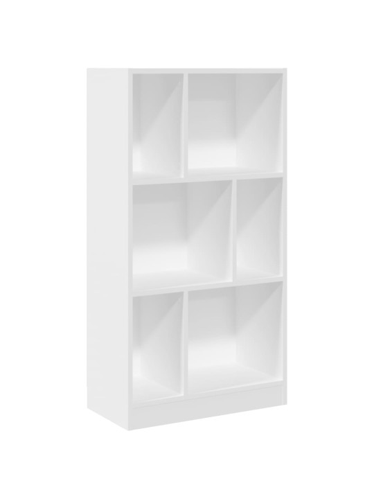 Grāmatu plaukts, balts, 57x28,5x107,5 cm, inženierijas koks