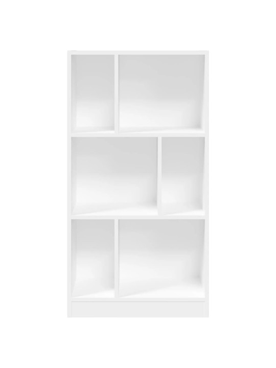 Grāmatu plaukts, balts, 57x28,5x107,5 cm, inženierijas koks