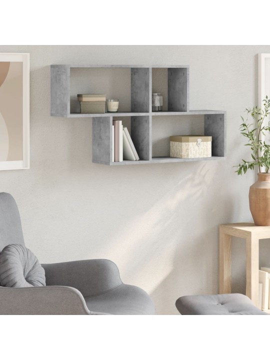 Sienas plaukts, betona pelēks, 100x20x53 cm, inženierijas koks