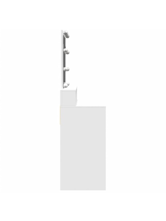 Spoguļgaldiņš ar led, 80x41x144,5 cm, balts
