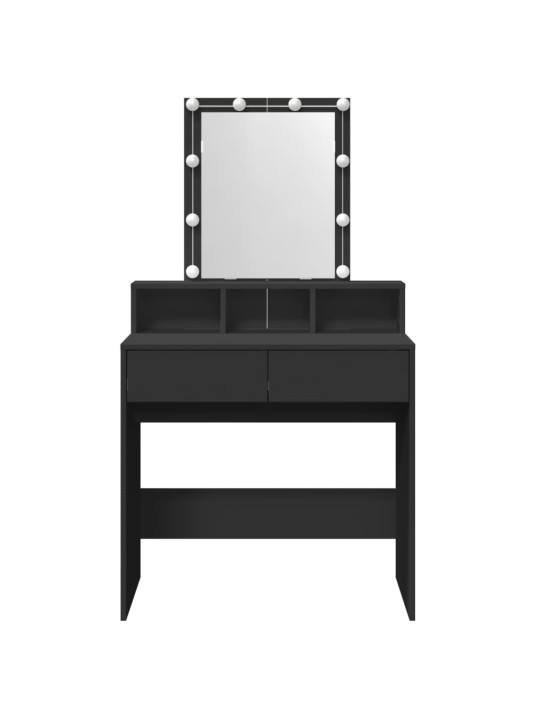 Spoguļgaldiņš ar led, 80x41x144,5 cm, melns