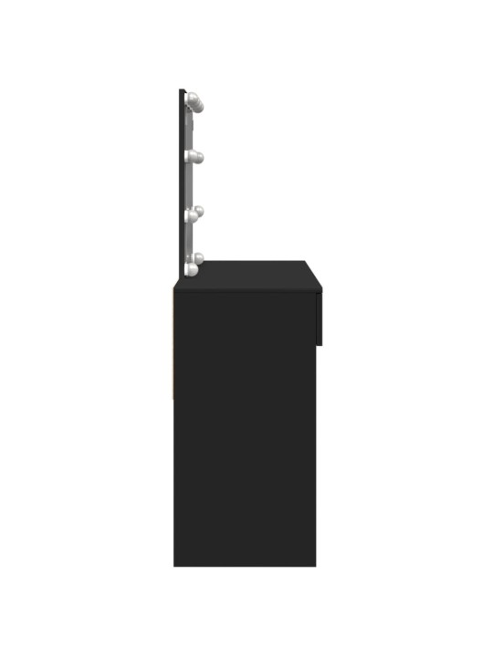 Spoguļgaldiņš ar led, 100x40x130 cm, melns