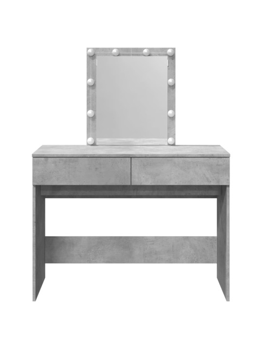 Spoguļgaldiņš ar led, betona pelēks, 100x40x130 cm