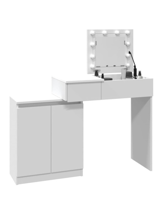 Spoguļgaldiņš ar led, 115x37x110,5 cm, balts