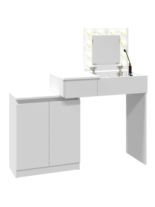 Spoguļgaldiņš ar led, 115x37x110,5 cm, balts