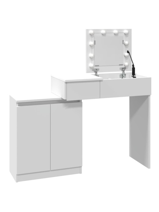 Spoguļgaldiņš ar led, 115x37x110,5 cm, balts