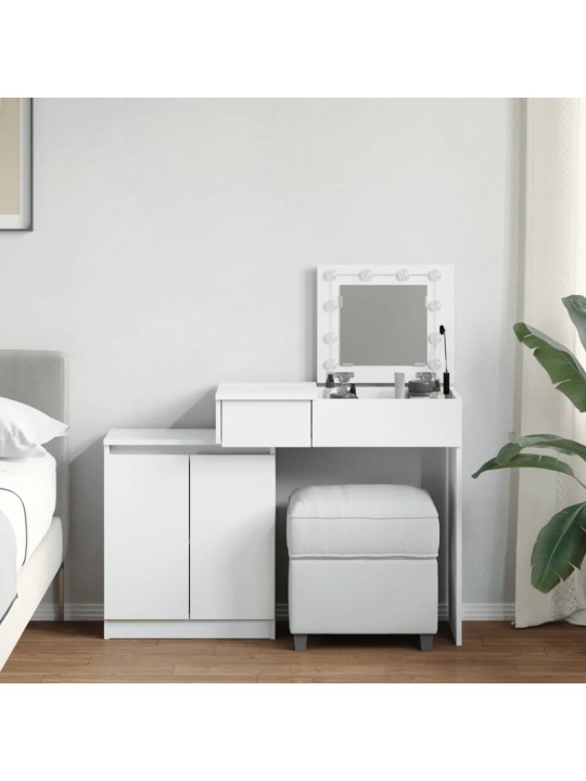 Spoguļgaldiņš ar led, 115x37x110,5 cm, balts