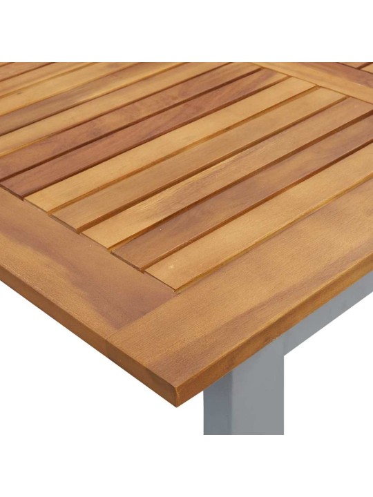 Dārza ēdamgalds 7 pcs pelēka un brūna 140 x 80 x 75 cm