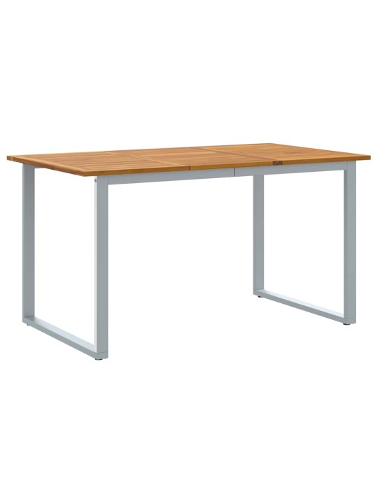 Dārza ēdamgalds 7 pcs pelēka un brūna 140 x 80 x 75 cm