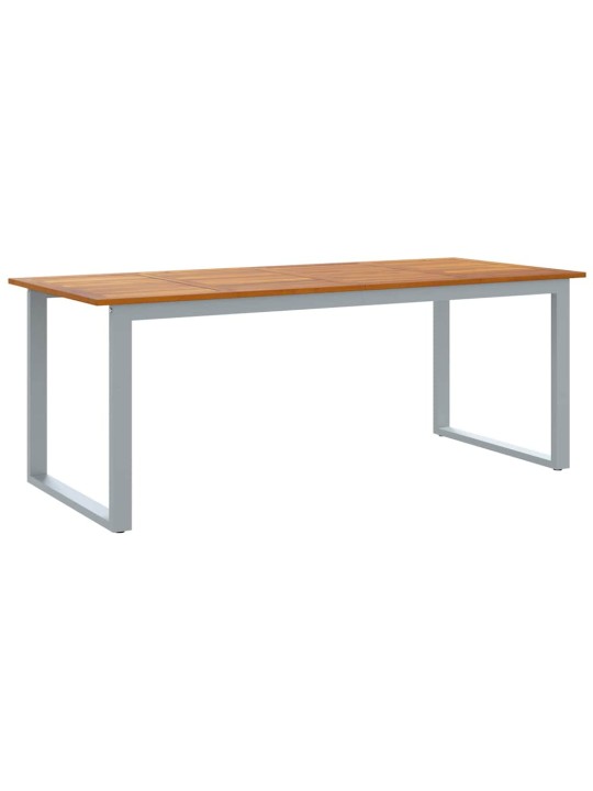 Dārza ēdamgalds 7 pcs pelēka un brūna 200 x 90 x 75 cm