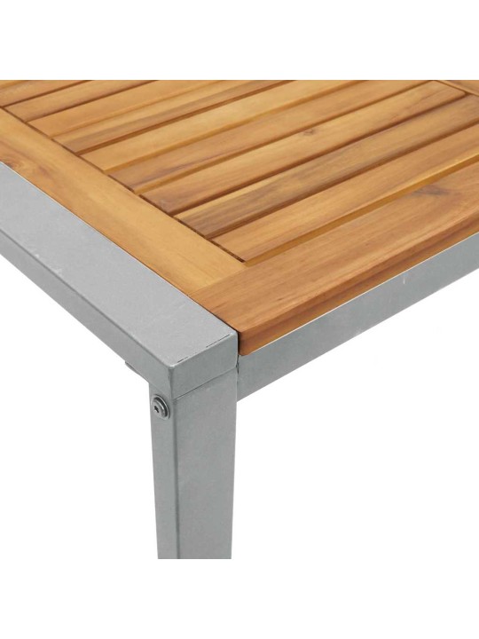 Dārza ēdamgalds 5 pcs pelēka un brūna 160 x 80 x 75 cm