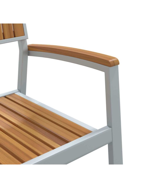 Dārza ēdamgalds 7 pcs pelēka un brūna 180 x 90 x 75 cm