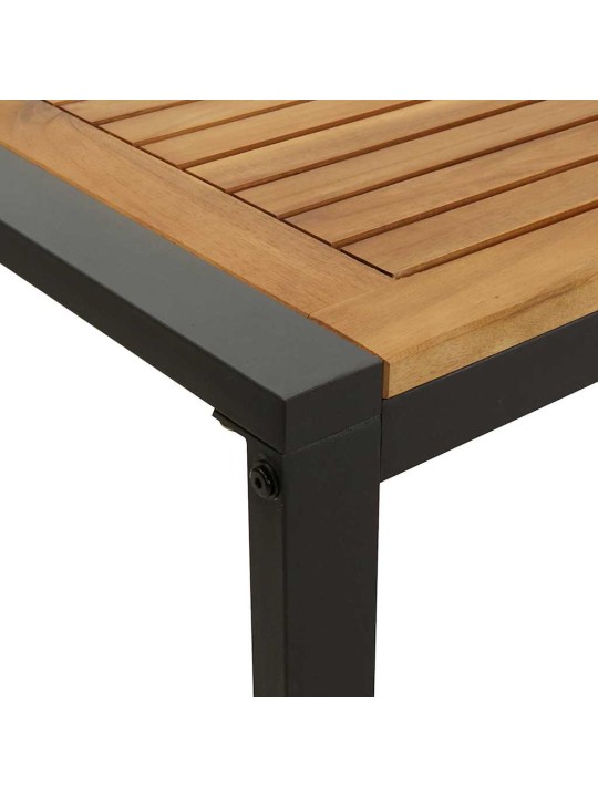 Dārza ēdamgalds 9 pcs melna un brūna 200 x 90 x 75 cm