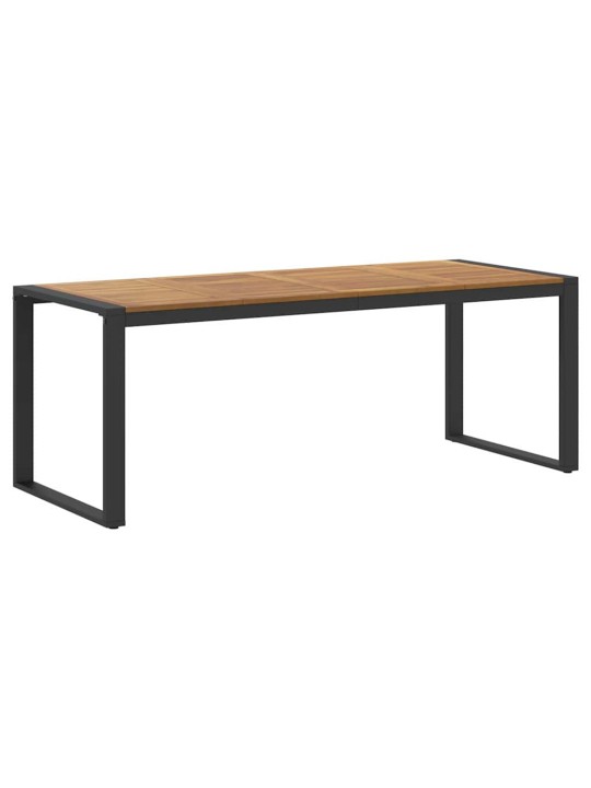 Dārza ēdamgalds 9 pcs melna un brūna 200 x 90 x 75 cm