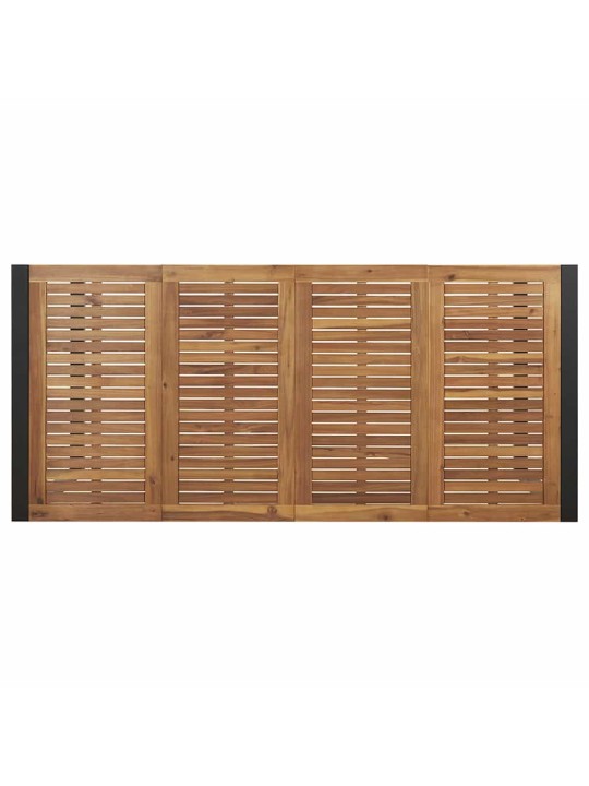 Dārza ēdamgalds 9 pcs melna un brūna 200 x 90 x 75 cm