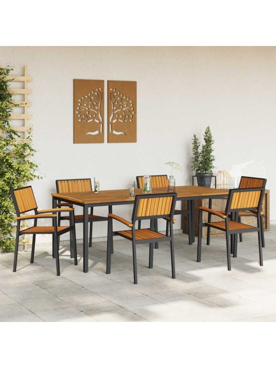 Dārza krēsls 6 pcs brūna 56 x 57 x 87cm akācijas masīvkoks
