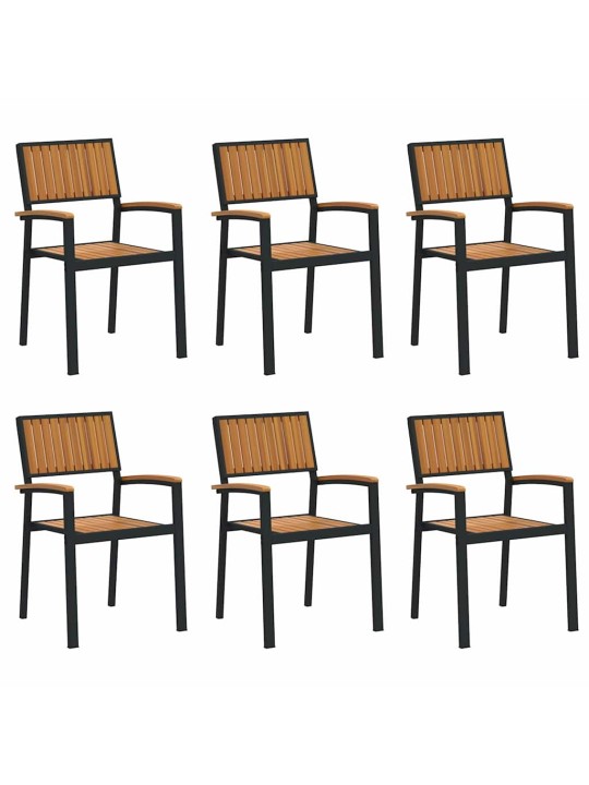 Dārza krēsls 6 pcs brūna 56 x 57 x 87cm akācijas masīvkoks