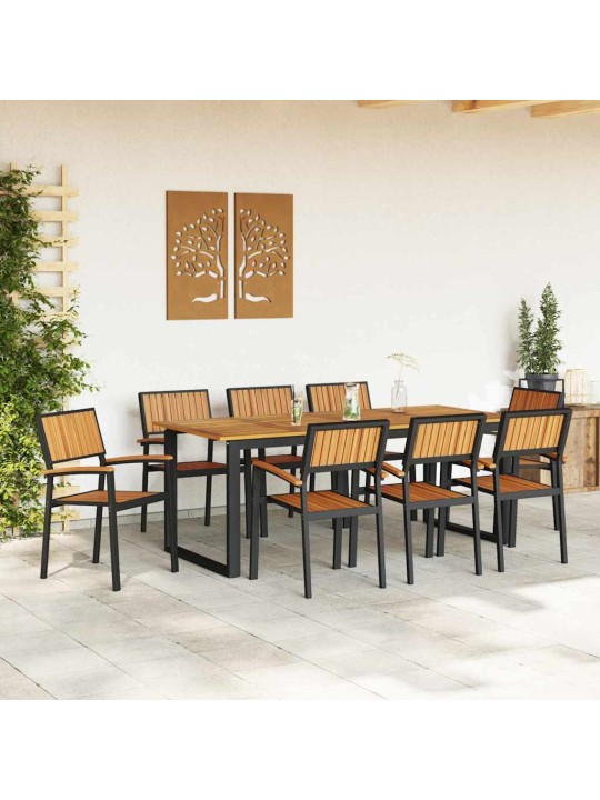 Dārza krēsls 8 pcs brūna 56 x 57 x 87cm akācijas masīvkoks