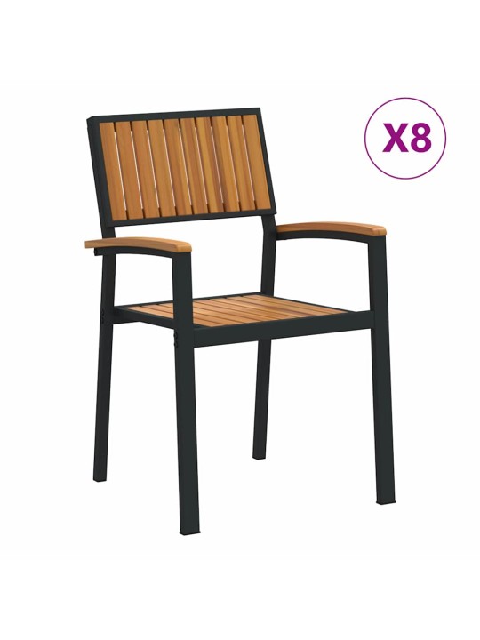 Dārza krēsls 8 pcs brūna 56 x 57 x 87cm akācijas masīvkoks