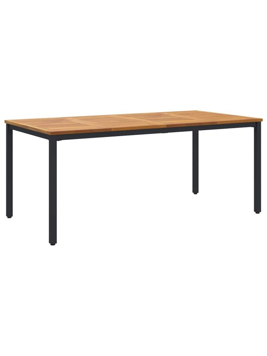 Dārza ēdamgalds 5 pcs melna un brūna 180 x 90 x 75 cm