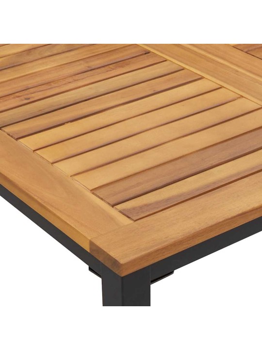 Dārza ēdamgalds 7 pcs melna un brūna 200 x 90 x 75 cm