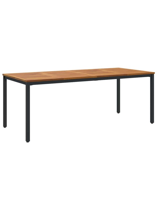 Dārza ēdamgalds 7 pcs melna un brūna 200 x 90 x 75 cm
