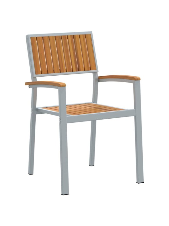 Dārza ēdamgalds 7 pcs pelēka un brūna 150 x 90 x 75 cm