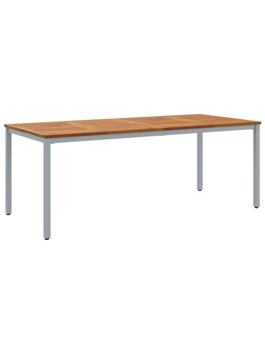 Dārza ēdamgalds 7 pcs pelēka un brūna 200 x 90 x 75 cm