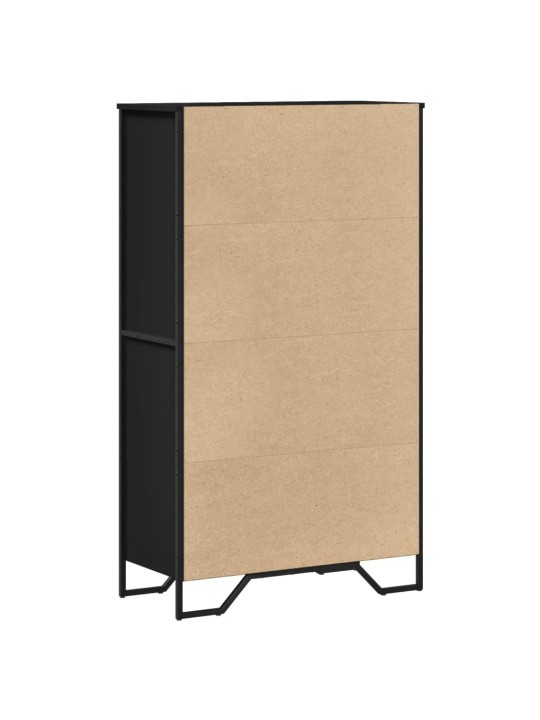 Augstais skapītis, melns, 79,5x35,5x137,5 cm, inženierijas koks