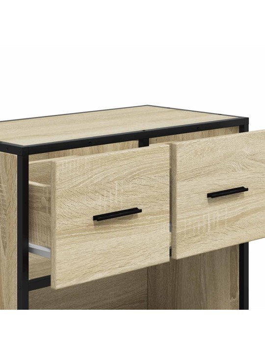 Naktsskapītis sonoma ozols 60x31x60 cm inženierijas koks metāls