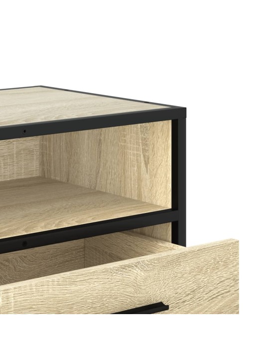 Tv skapītis, ozola, 80x34,5x40 cm, inženierijas koks, metāls