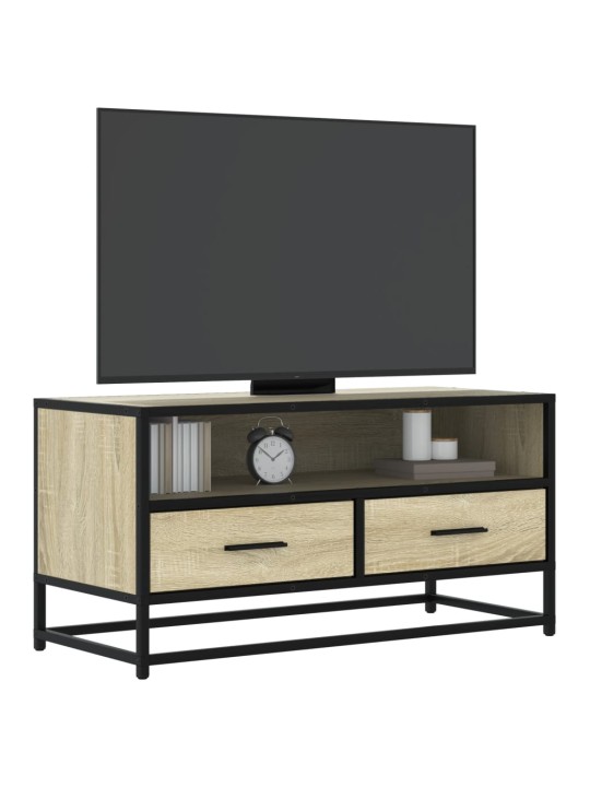 Tv skapītis, ozola, 80x34,5x40 cm, inženierijas koks, metāls