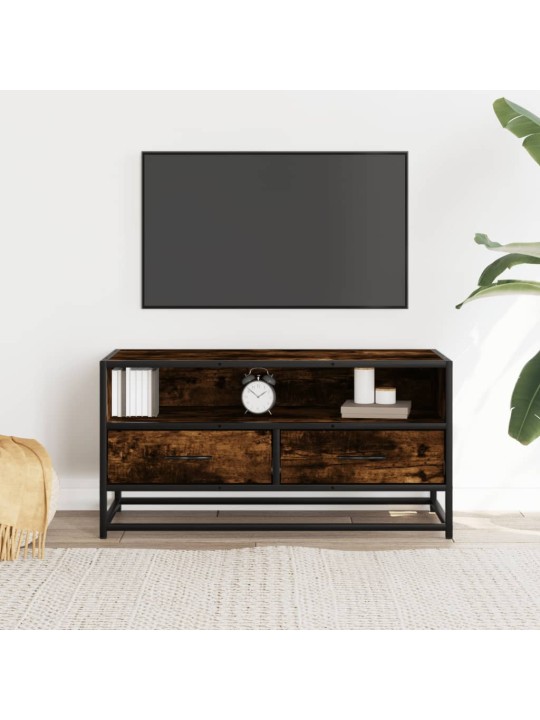 Tv skapītis, ozola, 80x34,5x40 cm, inženierijas koks, metāls