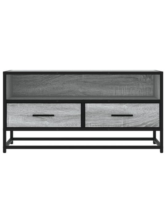 Tv skapītis pelēka koka 80x34,5x40 cm inženierijas koks metāls