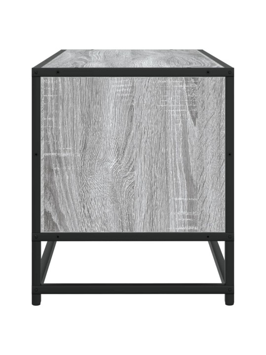 Tv skapītis pelēka koka 80x34,5x40 cm inženierijas koks metāls