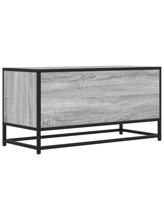 Tv skapītis pelēka koka 80x34,5x40 cm inženierijas koks metāls