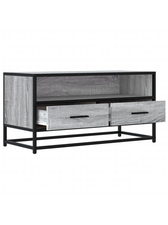 Tv skapītis pelēka koka 80x34,5x40 cm inženierijas koks metāls