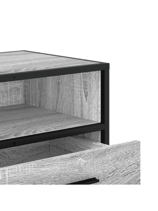 Tv skapītis pelēka koka 80x34,5x40 cm inženierijas koks metāls