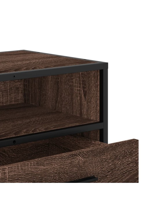 Tv skapītis brūna ozola 80x34,5x40 cm inženierijas koks, metāls